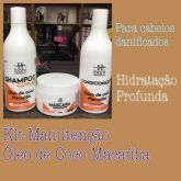 Kit manutenção óleo de macaúba H Boni cosméticos 3 Itens para cabelos extremamente danificados