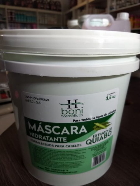 Máscara extrato de Quiabo H Boni cosméticos 3,5kg - Hidratação Intensa, brilho, maciez ,suavidade