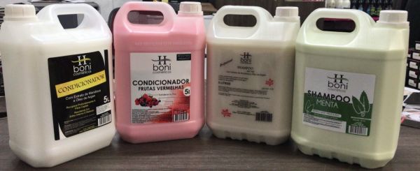 Shampoos 5 Litros sem sal H Boni cosmeticos - Chocolate - Mandioca -Menta e Frutas Vermelhas